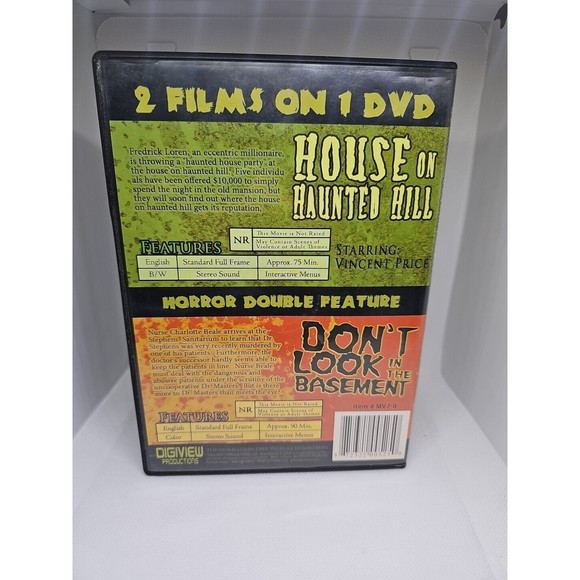House on Haunted Hill & Dont Look in the Basement DVD 2006 Vincent Price - Picture 2 of 4